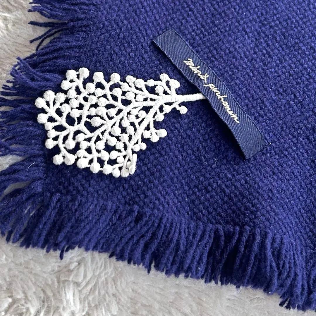 レア❤️ミナペルホネン❤️ブランケット　毛布　ストール　ネイビー　マフラー