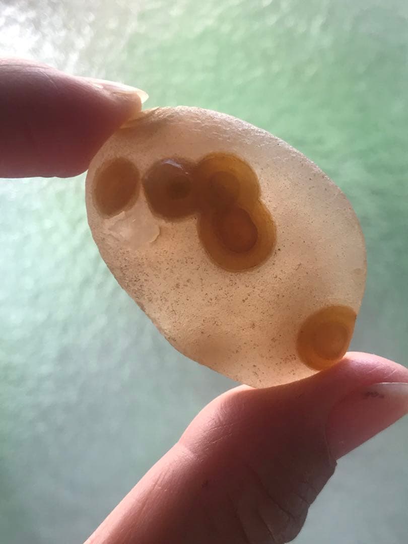 ゴビ石−1405 ゴビ瑪瑙 花眼 原石 金眼