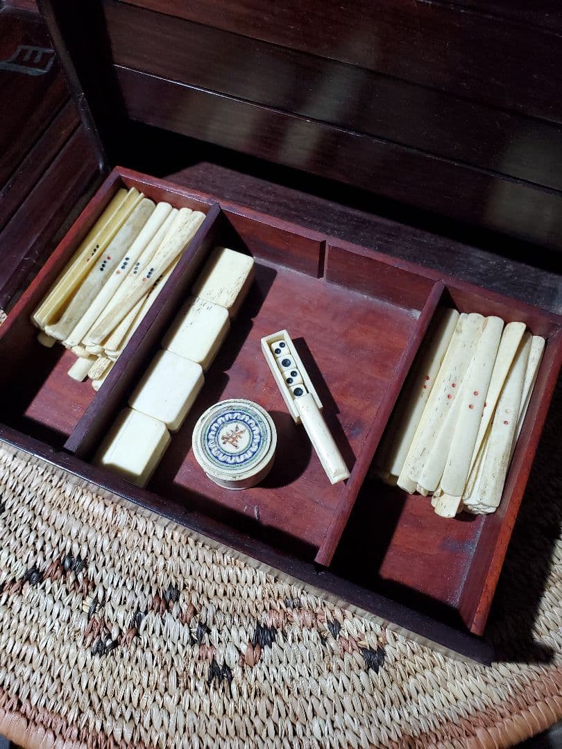 アンティーク麻雀牌 銘：目游 骨牌