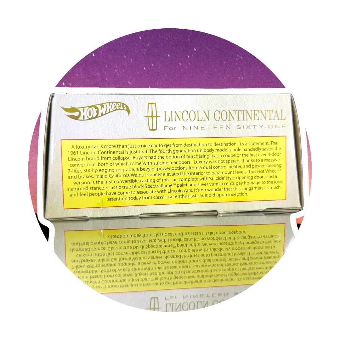 ホットウィール《 RLC '61 リンカーン コンチネンタル *ローライダー 》