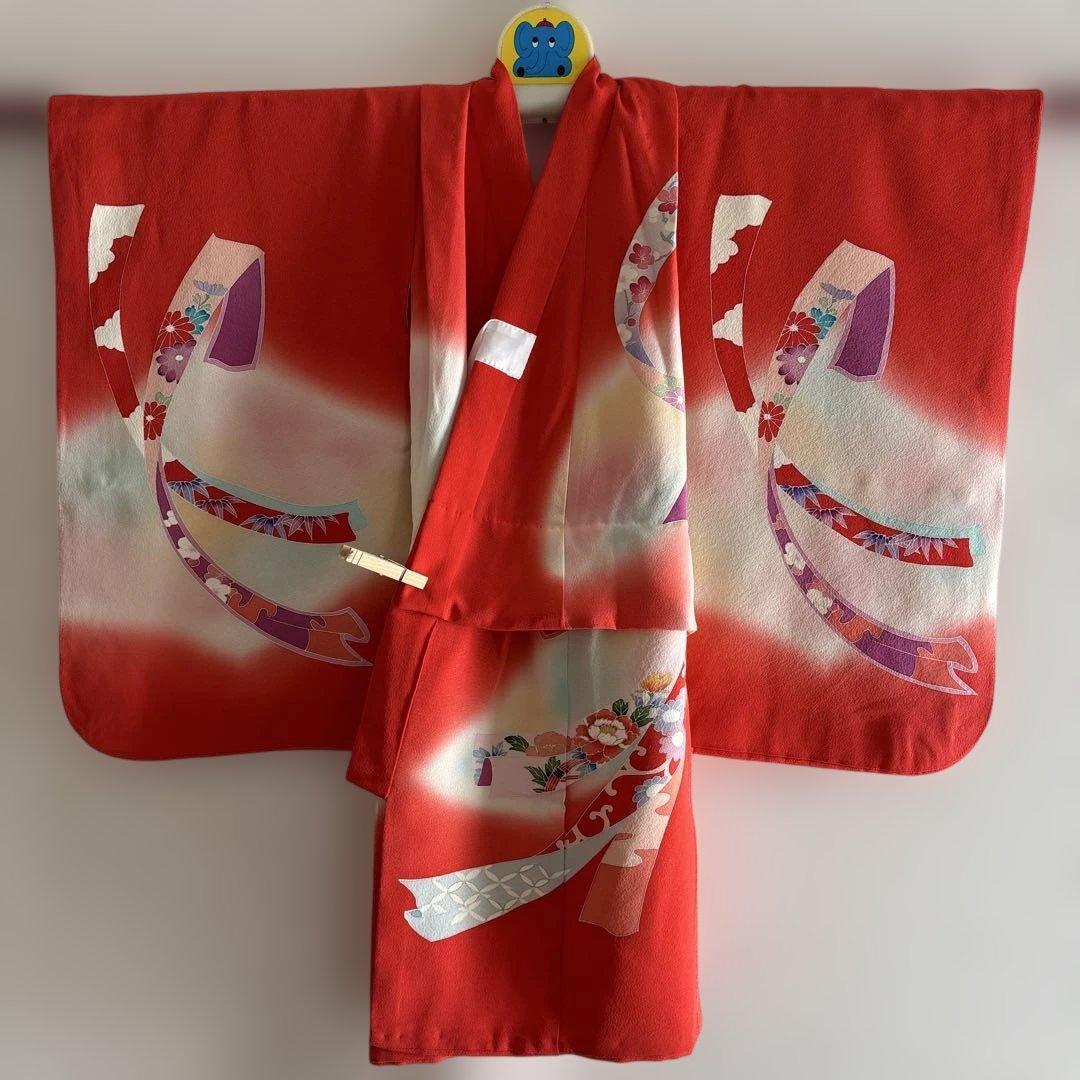 七五三　正絹　三歳着物十点セットおまけ付き