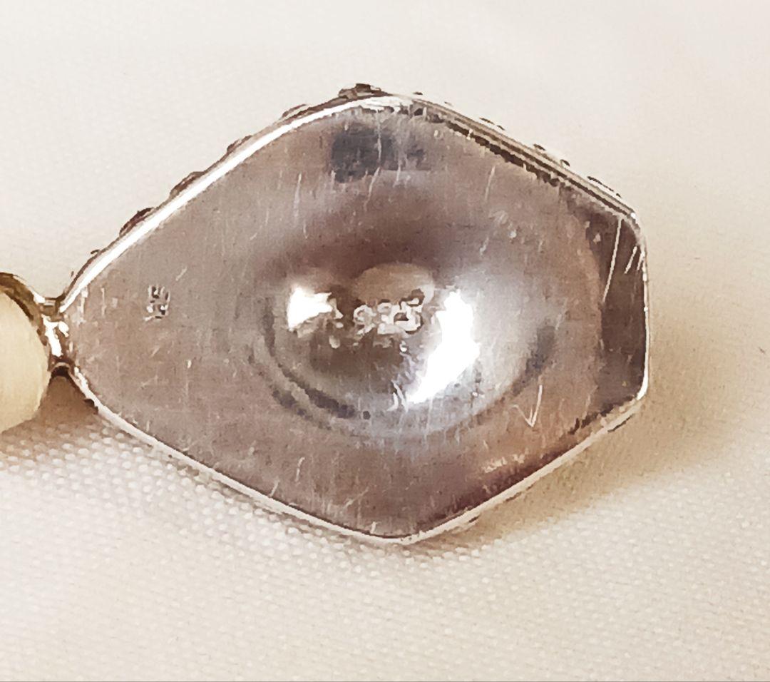 ターコイズ　ホワイトハートビーズ　ブレスレット　シルバー925