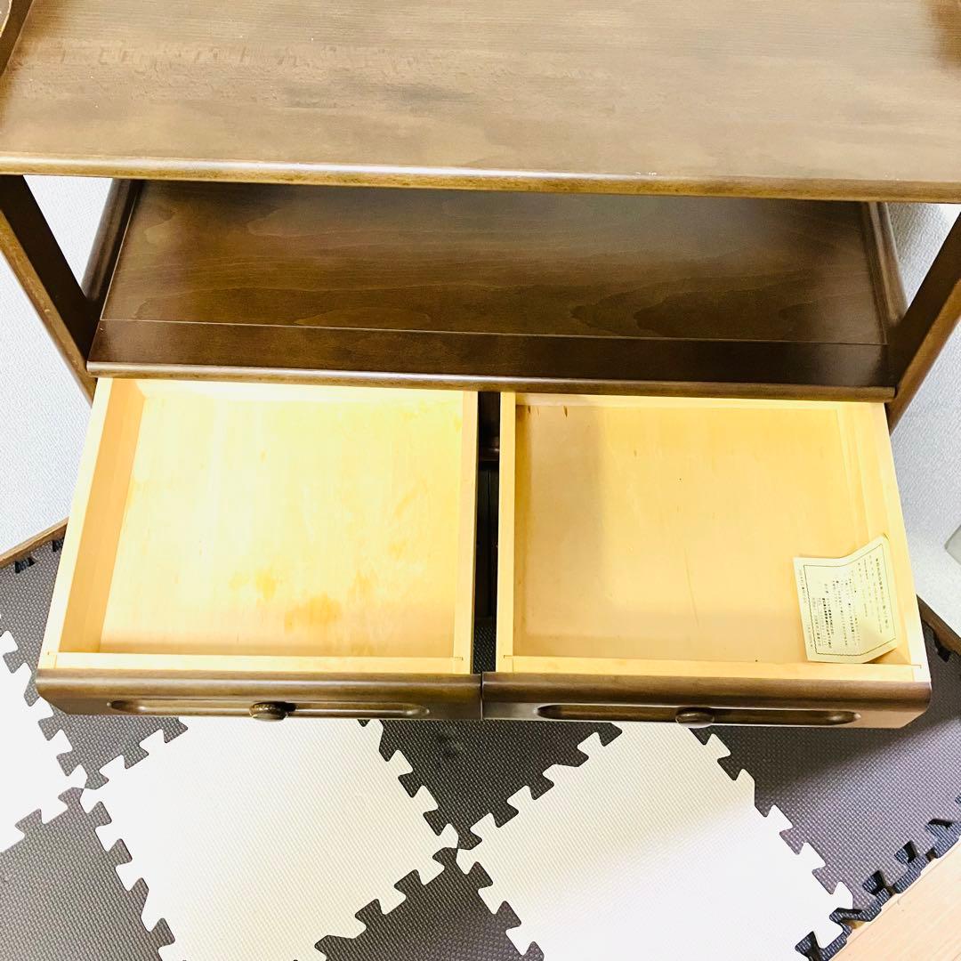 Karimoku カリモク家具 木製 電話台 キャビネット 飾り棚 美品 レア