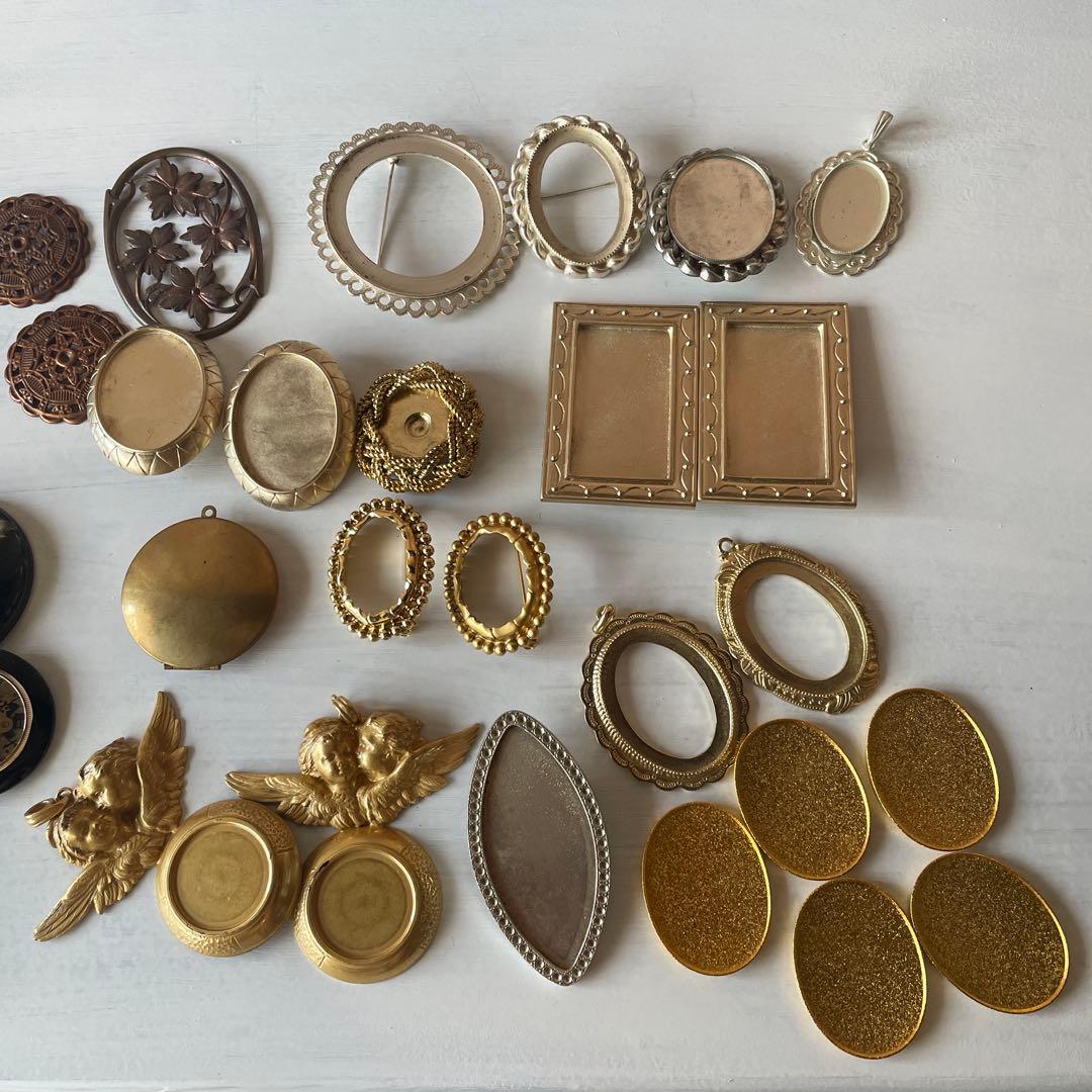 ヴィンテージ　カボション　絵画　希少　大量　デコパーツ　ヴィンテージ