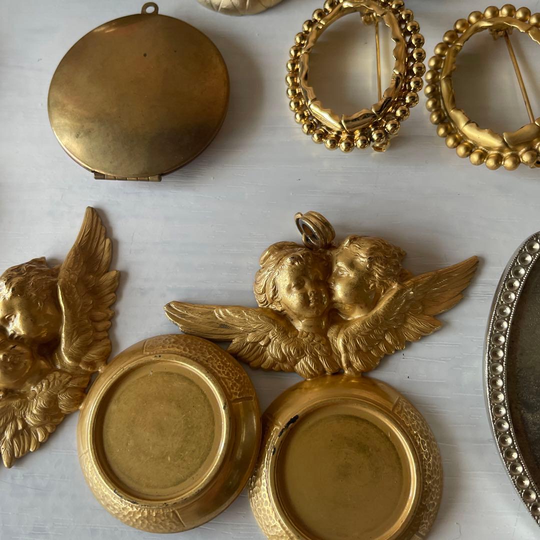 ヴィンテージ　カボション　絵画　希少　大量　デコパーツ　ヴィンテージ