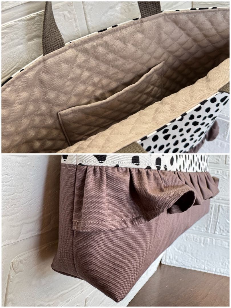 入園入学準備　基本セット　ダルメシアン　ホワイト　ウォームグレー　フリル