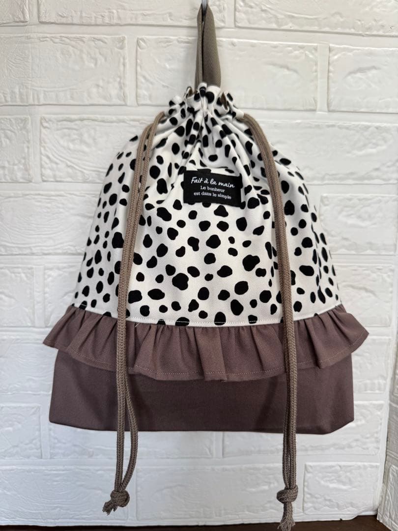 入園入学準備　基本セット　ダルメシアン　ホワイト　ウォームグレー　フリル