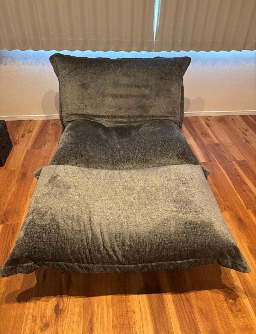 ゆーすけ様専用 グレー リクライニングソファ オットマン - メルカリ