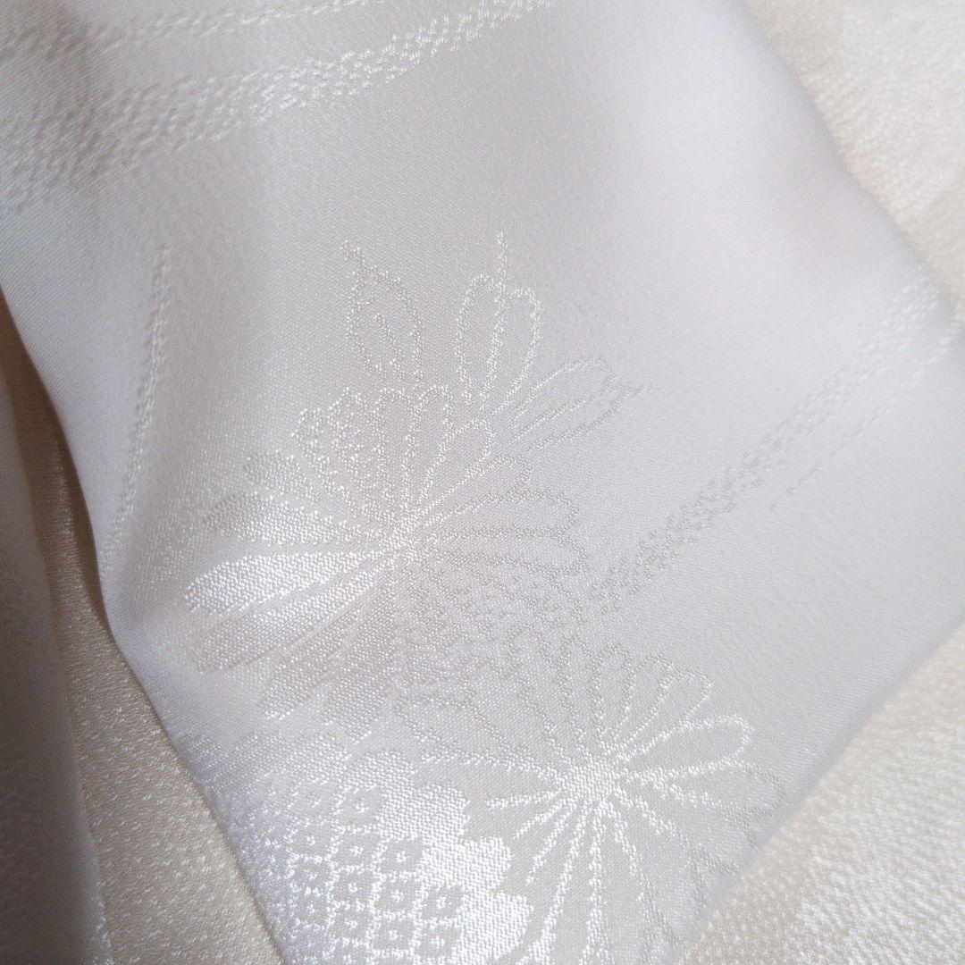 七五三３歳正絹縮緬扇柄の被布（中綿無し）ミルキーホワイト