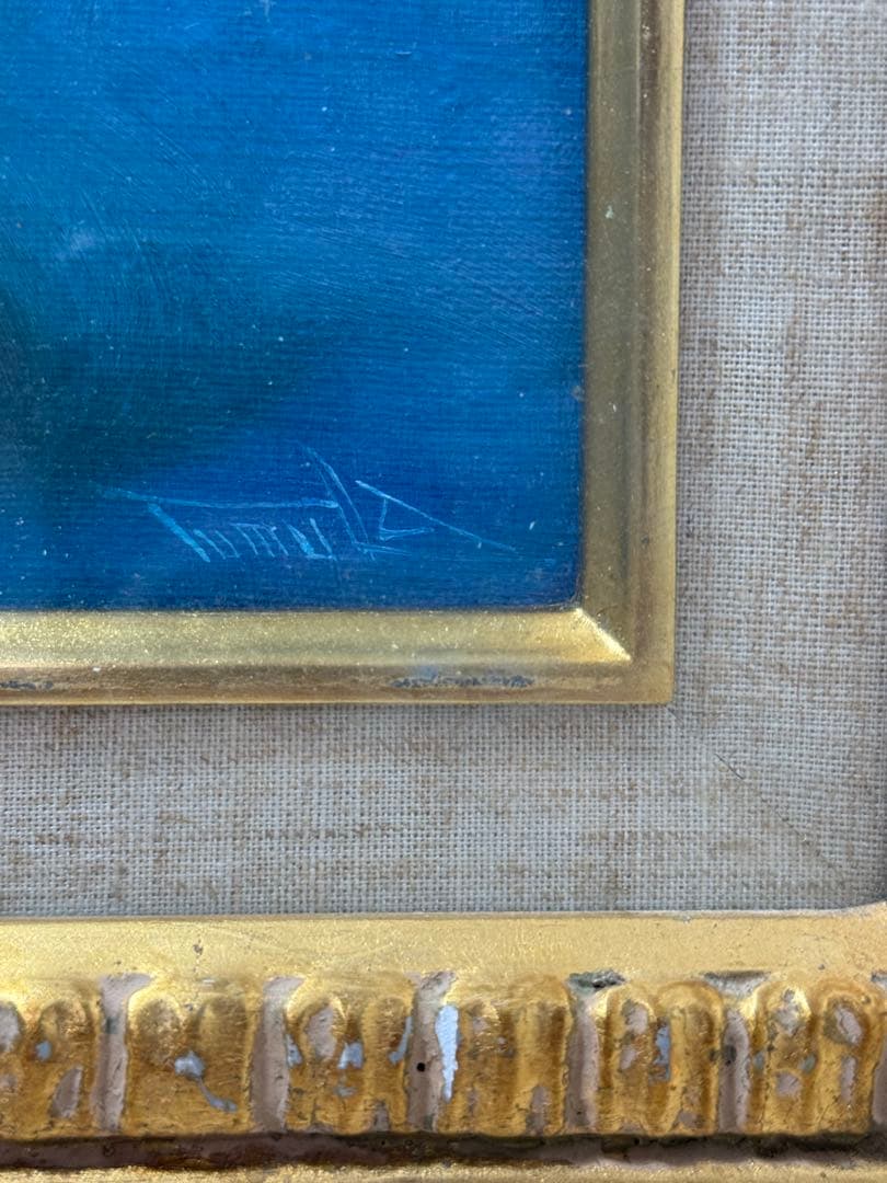 花瓶の花油彩画　コスモス　津村晃三