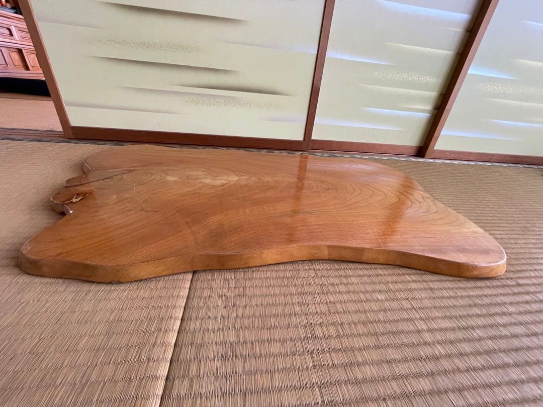 ①一枚板　ローテーブル天板　天然木　無垢材　座卓　花台　飾り台93×52×3cm
