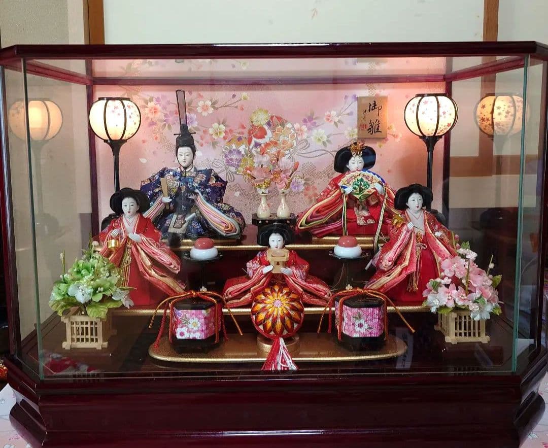 【お子様晴れ着付】ひな祭り用雛人形 5体セット