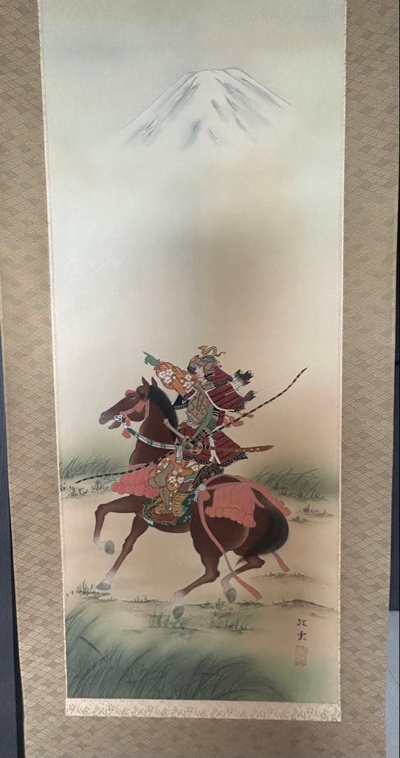 掛け軸 谷川紅雲 掛軸 「武者」 尺五立 - メルカリ
