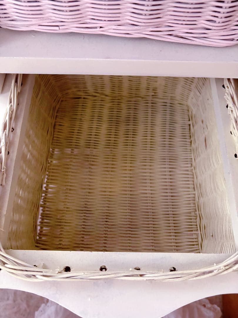 ヴィンテージ　3段ラック　ウィッカー　ラタン家具