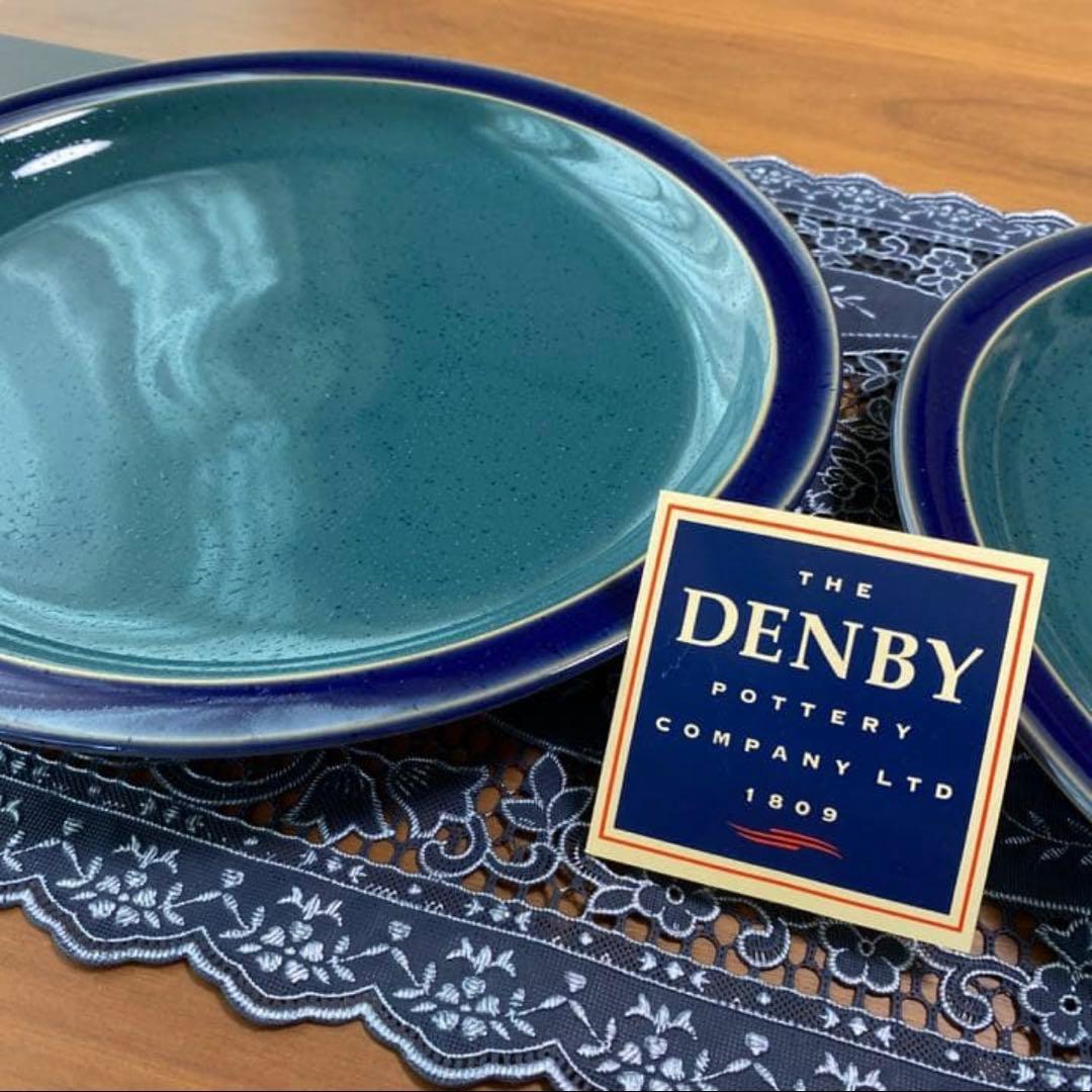 未使用　デンビー・ラングレー ハーレクイン ディナープレート 斑点模様　 2枚