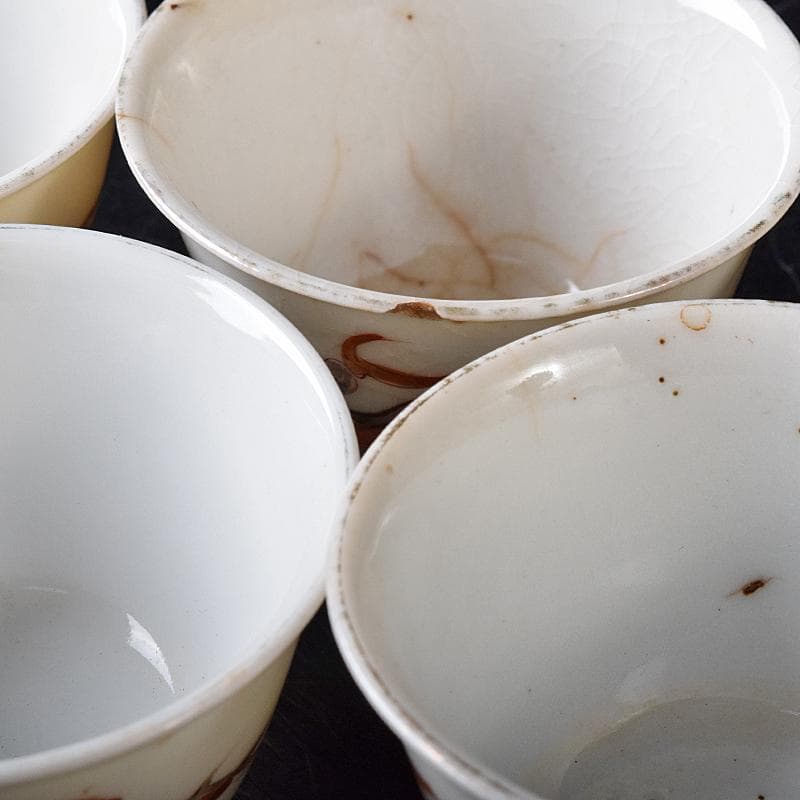 中国 南京赤絵 雲龍文 煎茶碗 五客 時代箱付 D R8753 - メルカリ