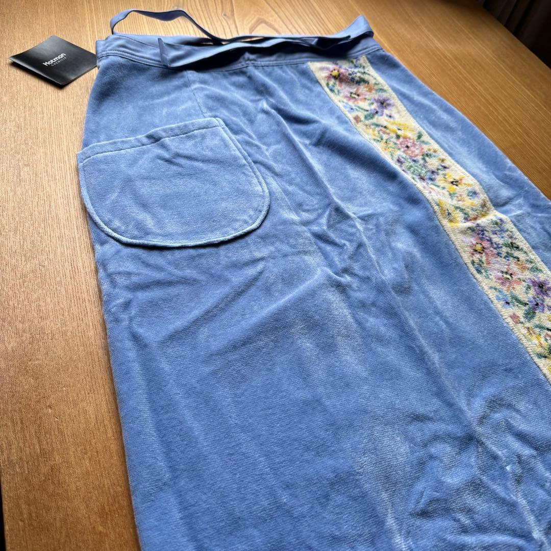 【新品未使用】ホットマン　エプロン　シェニール織り　ポケット付き　永遠色