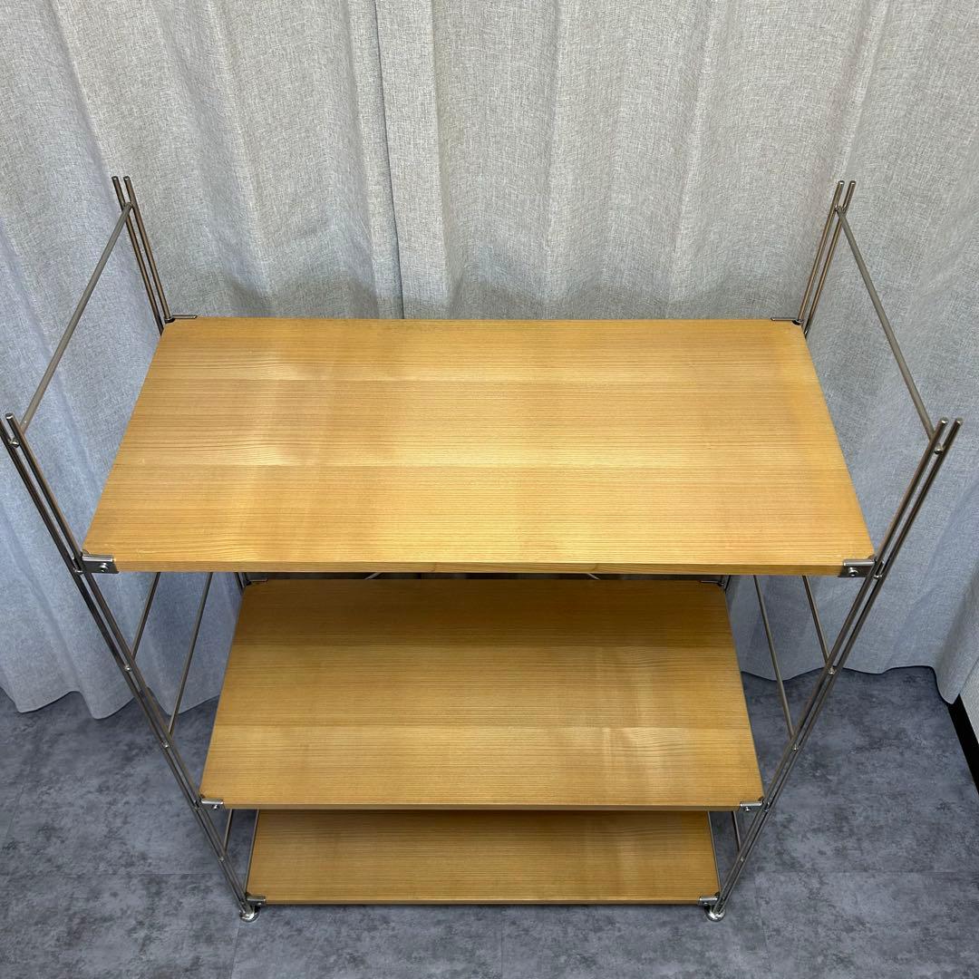 無印良品 ステンレスユニットシェルフ オーク材棚セット ワイド 中