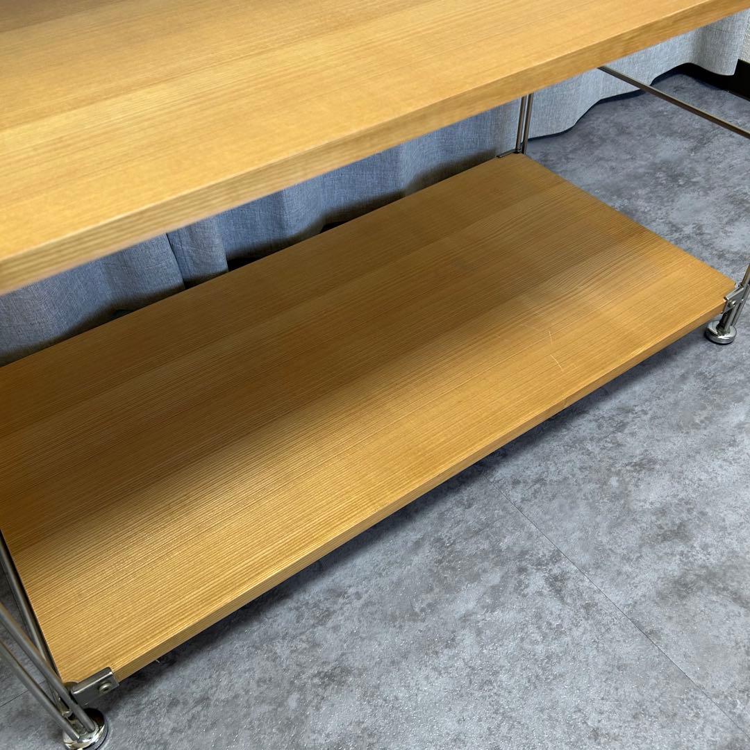 無印良品 ステンレスユニットシェルフ オーク材棚セット ワイド 中