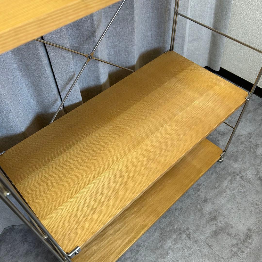 無印良品 ステンレスユニットシェルフ オーク材棚セット ワイド 中