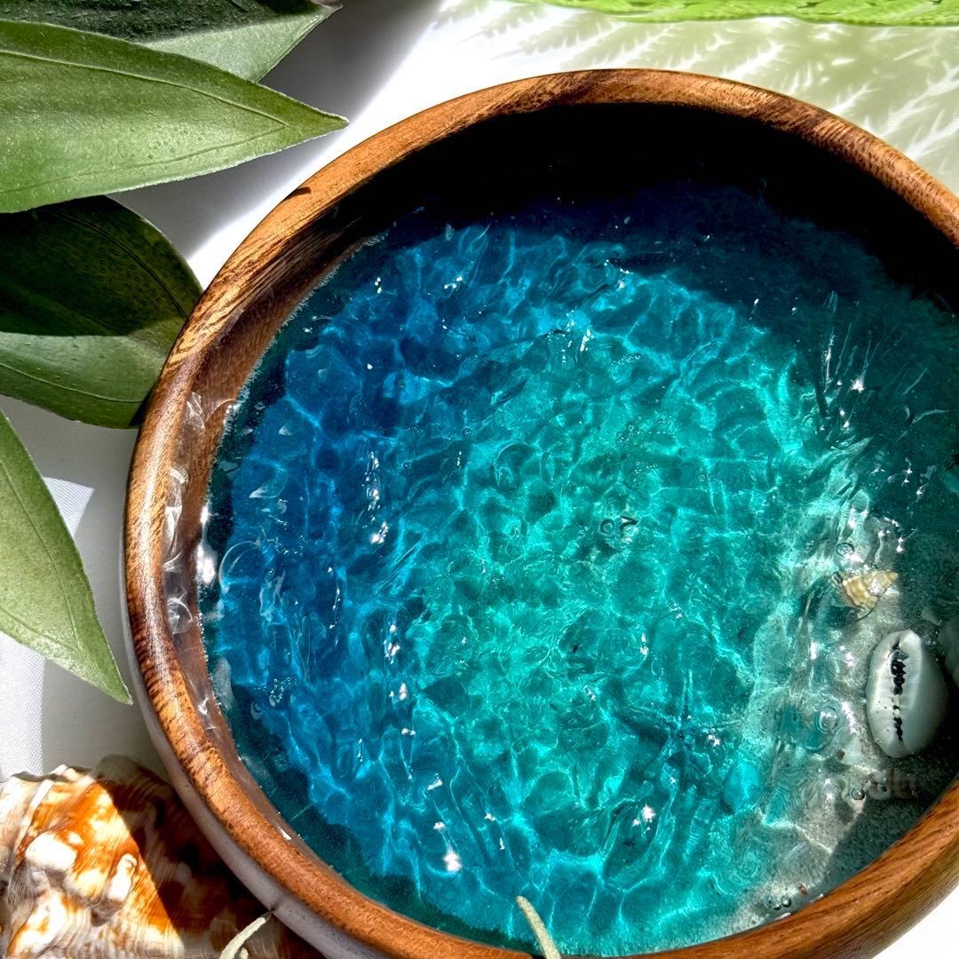 インテリア雑貨　海の置き物　オーシャンアート　アクセサリートレイ　美ら海　沖縄