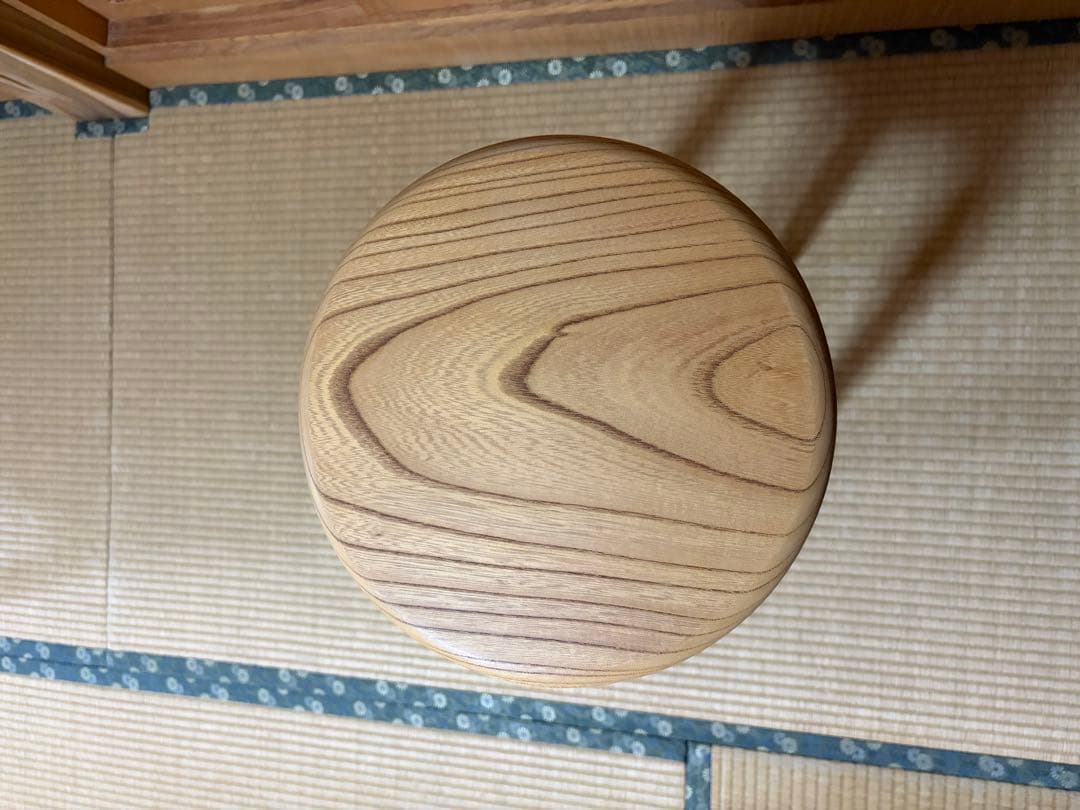 1364建具屋一筋58年のおじいちゃんの手作りスツール、イス☆けやき