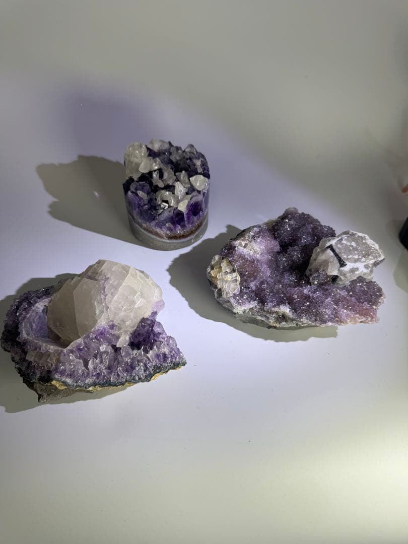 ウルグアイ　アメジスト　フラワー　カップケーキ型　カルサイト共生
