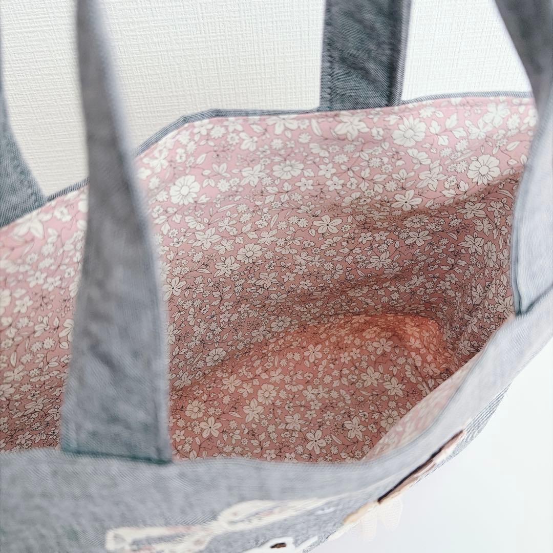 ポーチ　バレエ　くま　アップリケ　ハンドメイド