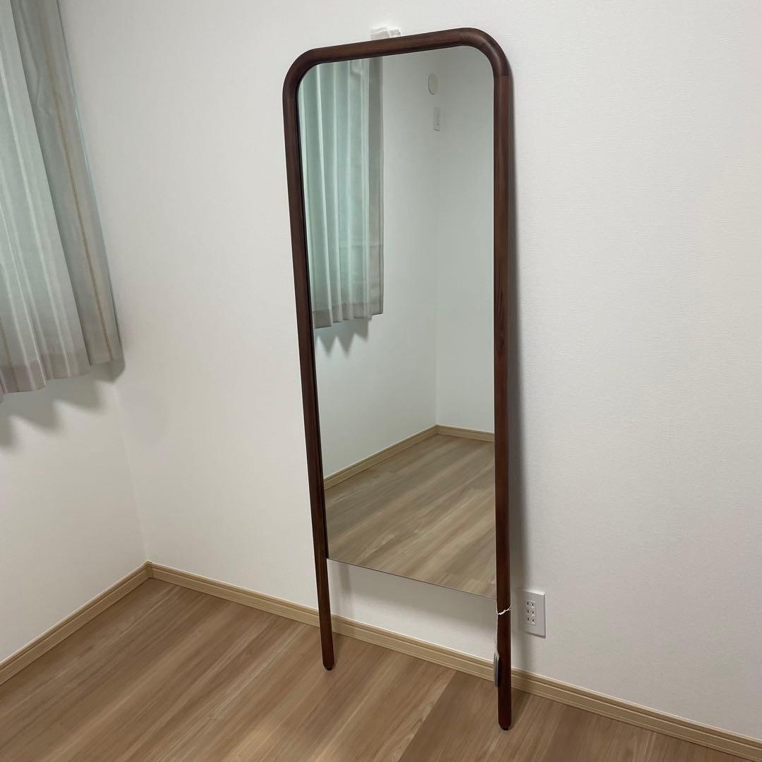 関家具 スタンドミラー 姿見 鏡 ミラー ウォールナット 新品 定価30,690