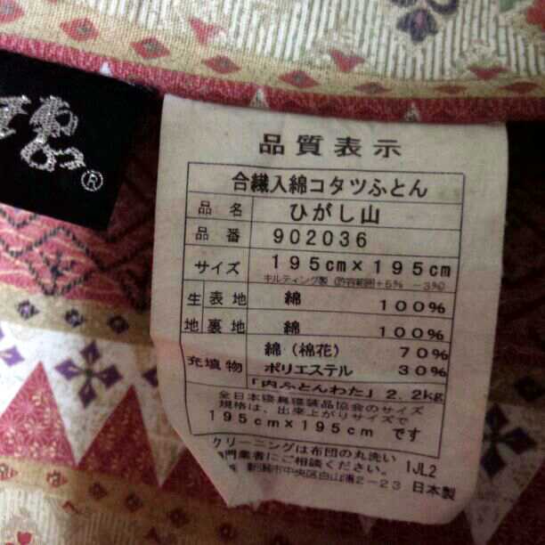 ふぅ。コタツ布団