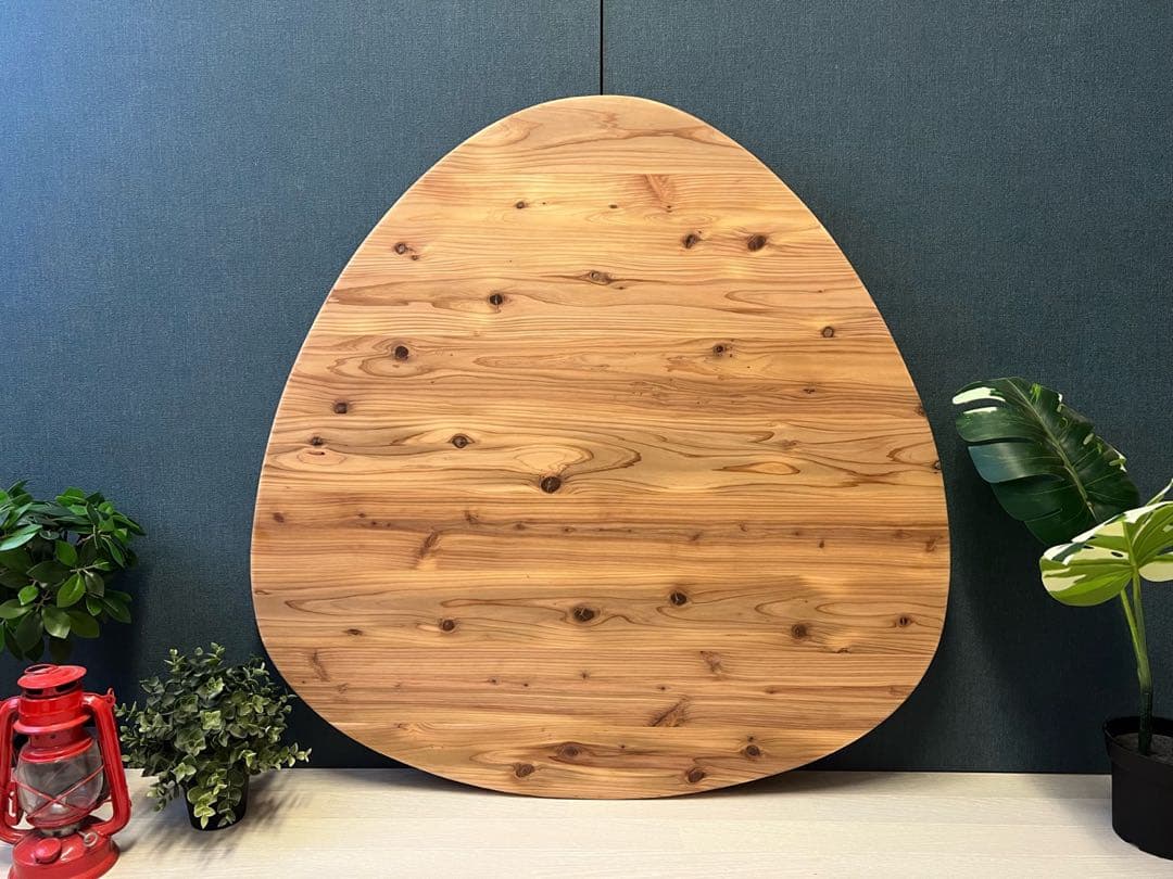 【送料無料】 テーブル おにぎり 約90cm 杉 折り畳み アイアン脚