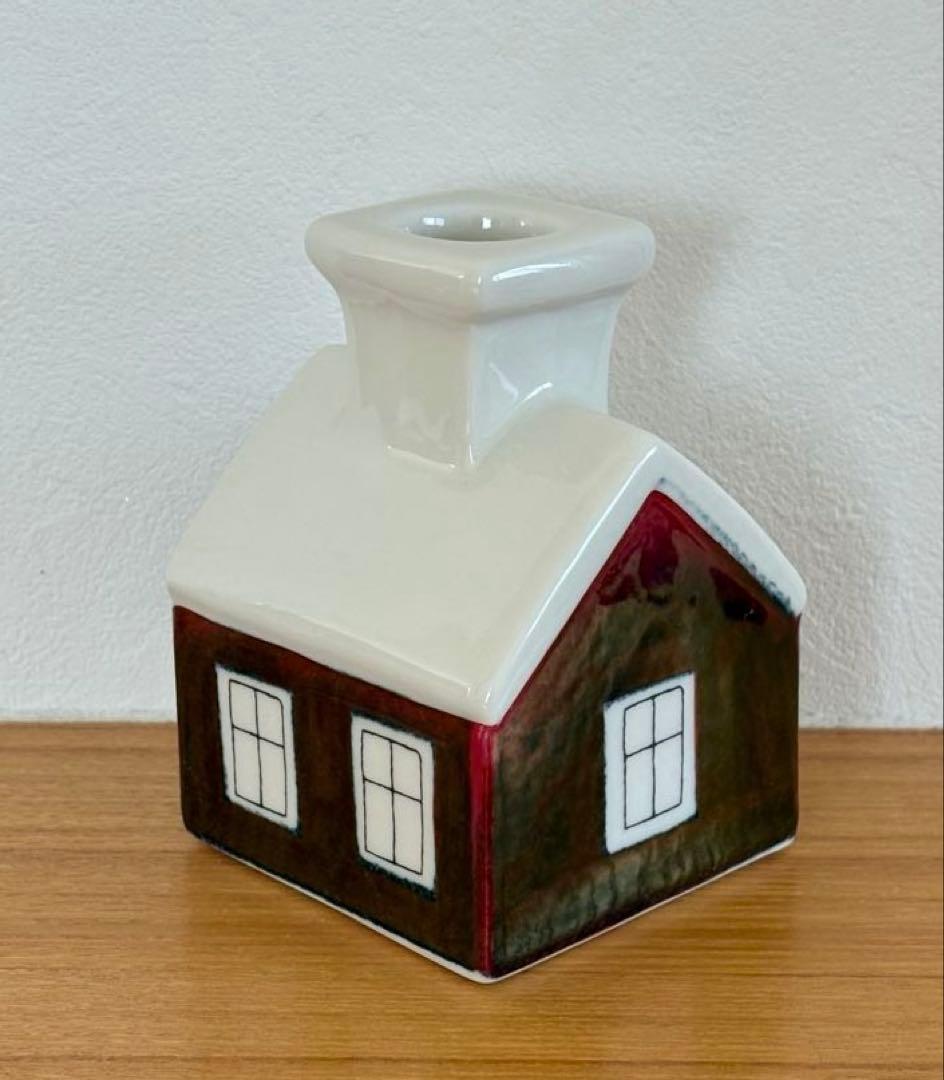 【希少別注品】ARABIA ヘルヤ ハウスキャンドルホルダー Talo レッド