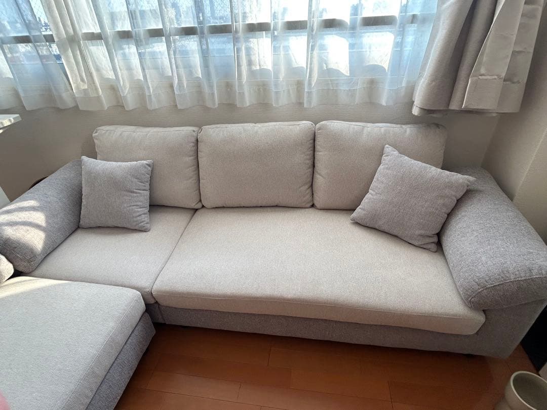 三人掛け　コーナーソファ タンスのゲンCARLO グレー