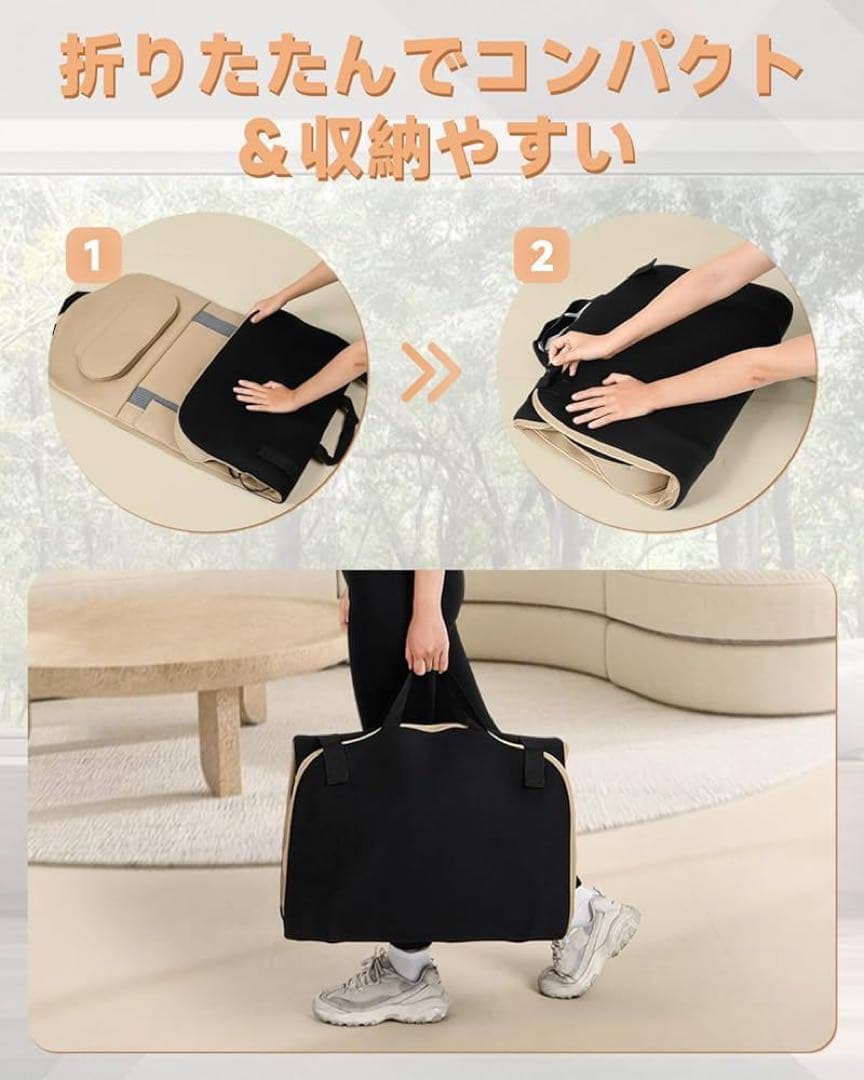 寝ながらストレッチ 立体エアーマット ヒーター付き 全身リラックス 折り畳み式