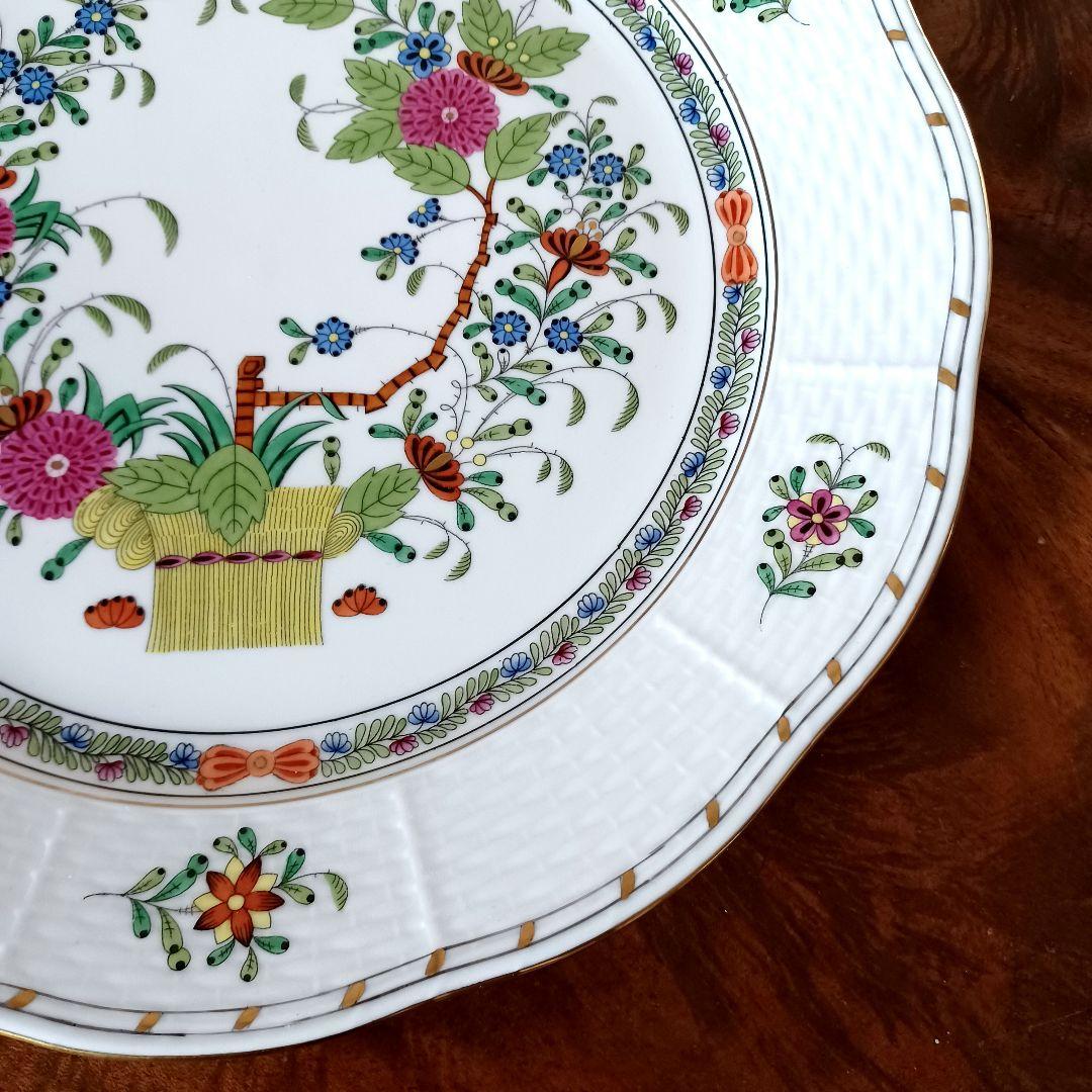 HERENDヘレンド インドの華 多彩色 25cmプレート 柿右衛門写し 524