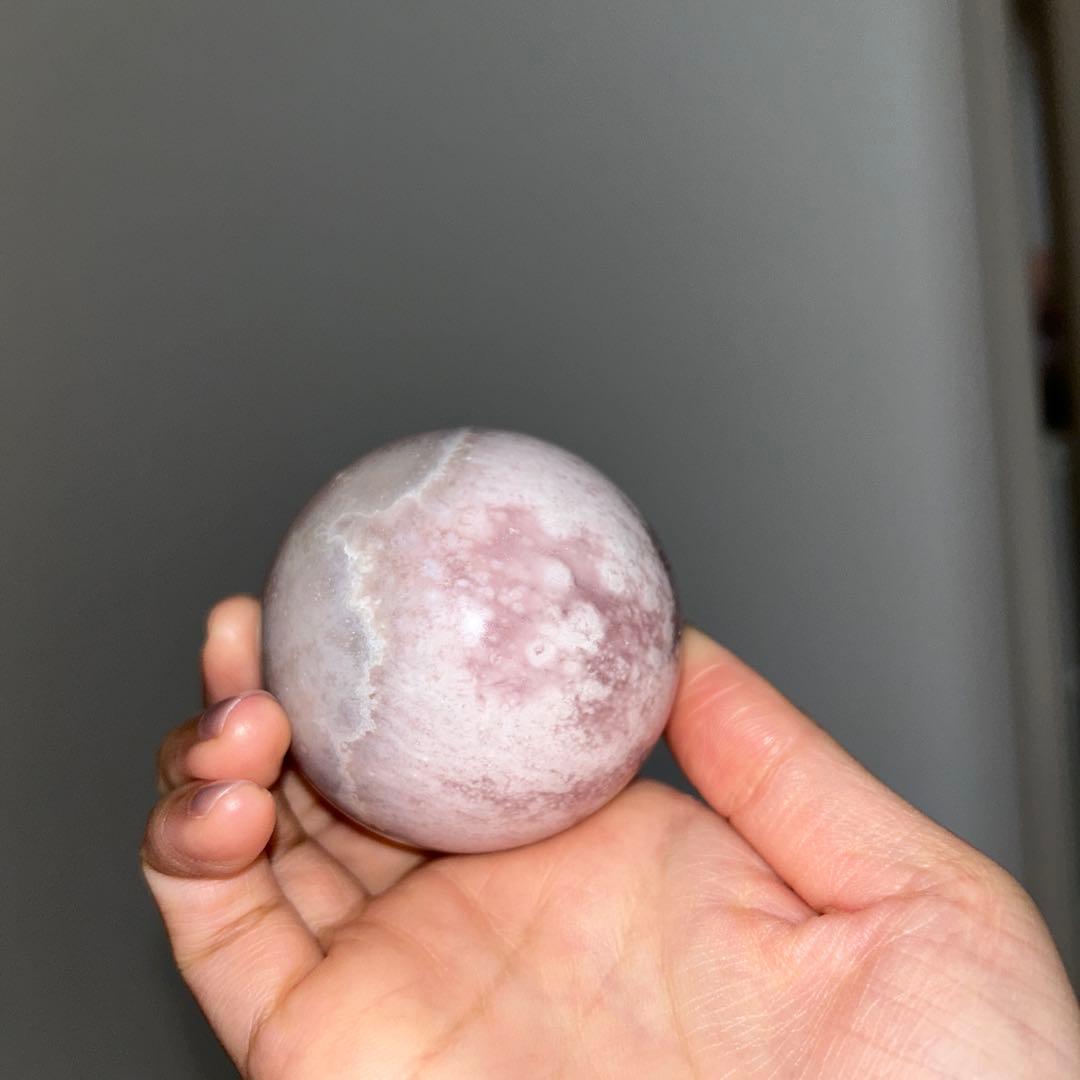 チェーンスフィア台座 ピンクアメジストスフィア セット 天然石 57.8ミリ