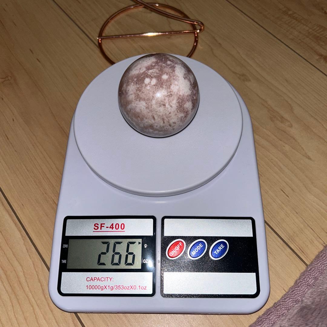 チェーンスフィア台座 ピンクアメジストスフィア セット 天然石 57.8ミリ