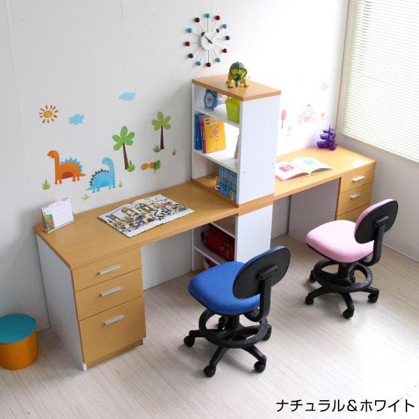 《新品・送料無料》学習机 ツインデスク ナチュラル＆ホワイト