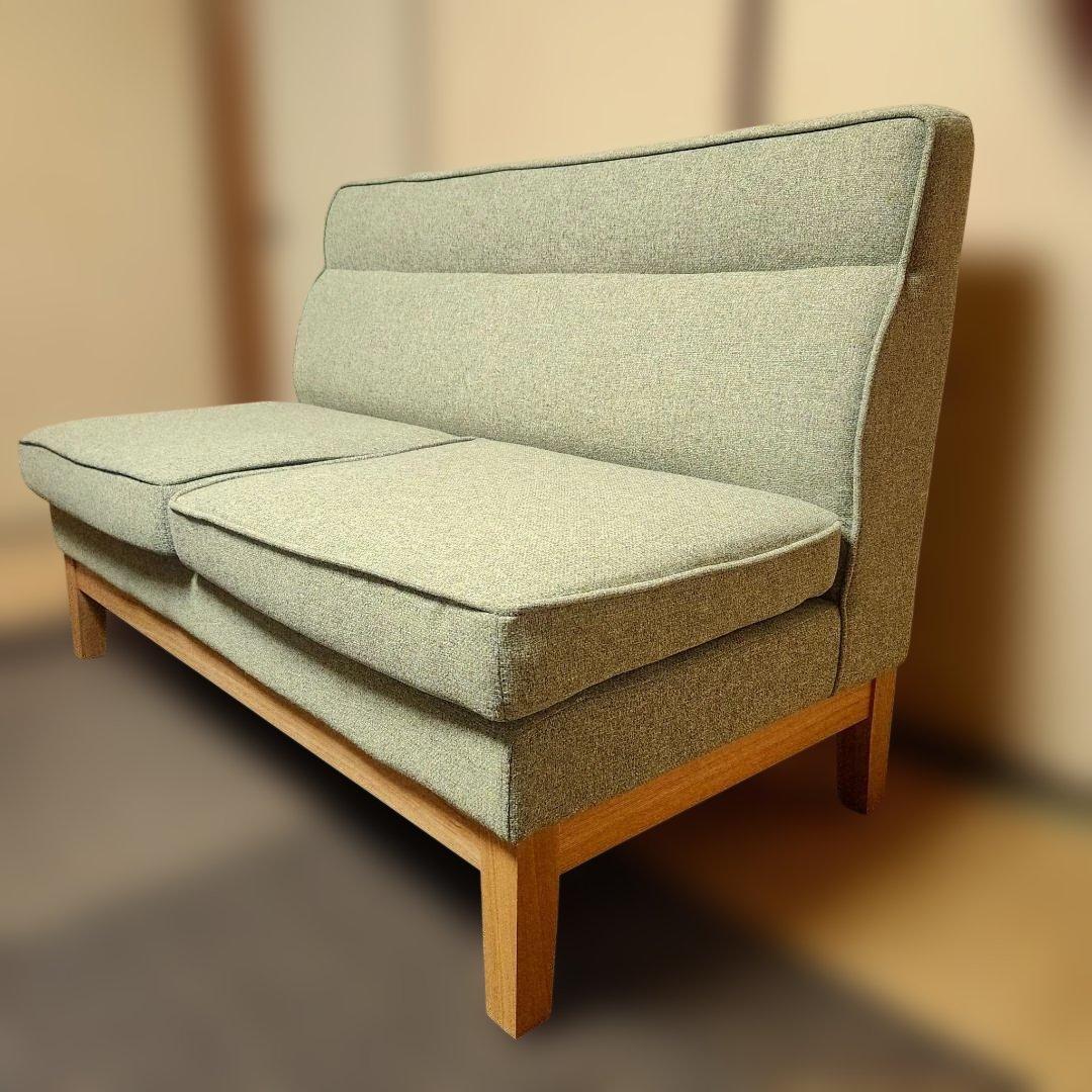 愛知県直接受け取り ニトリ 2Pソファ モスグリーン ナチュラル