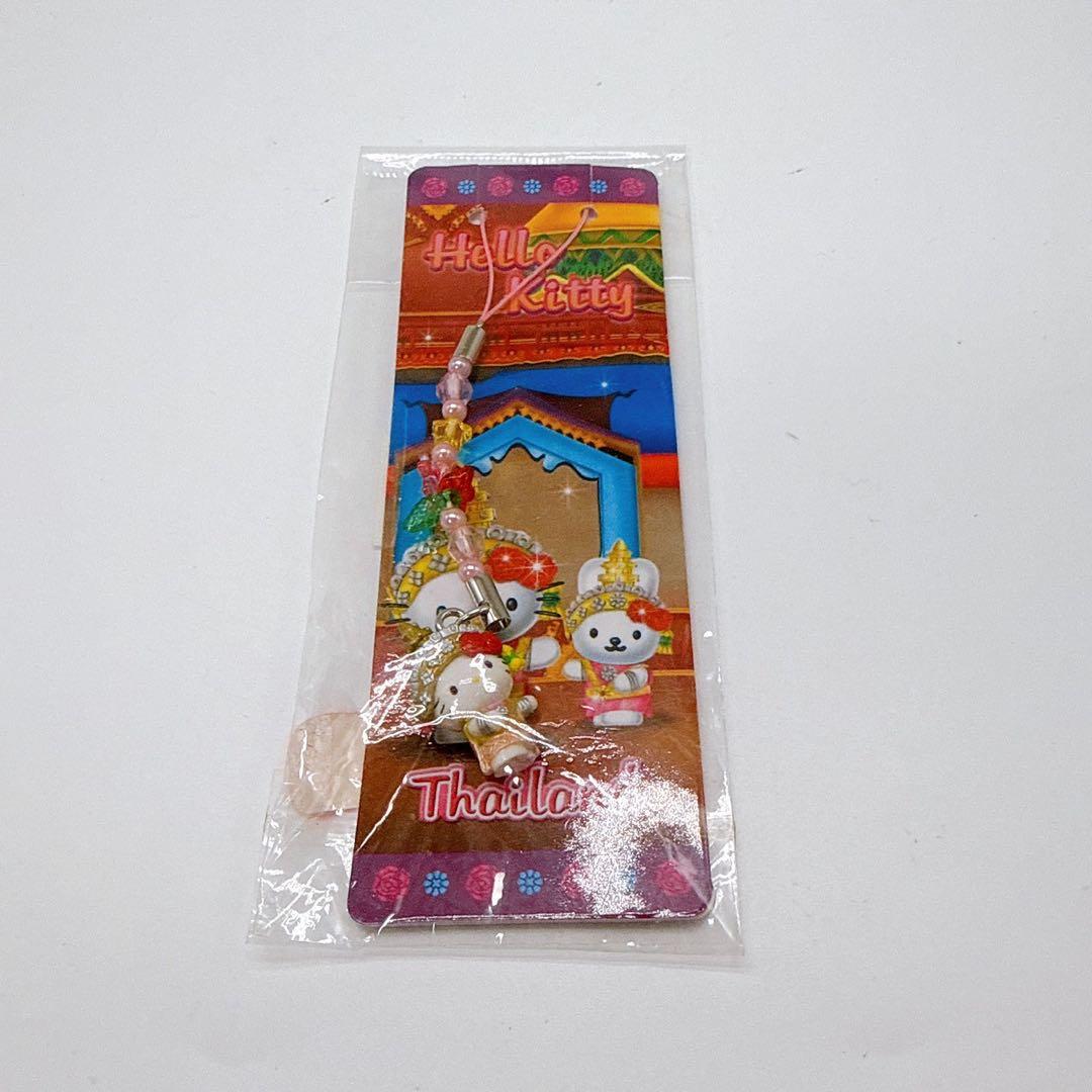 レア ハローキティ キティ 根付 ご当地　ストラップ　タイ　限定　日焼け