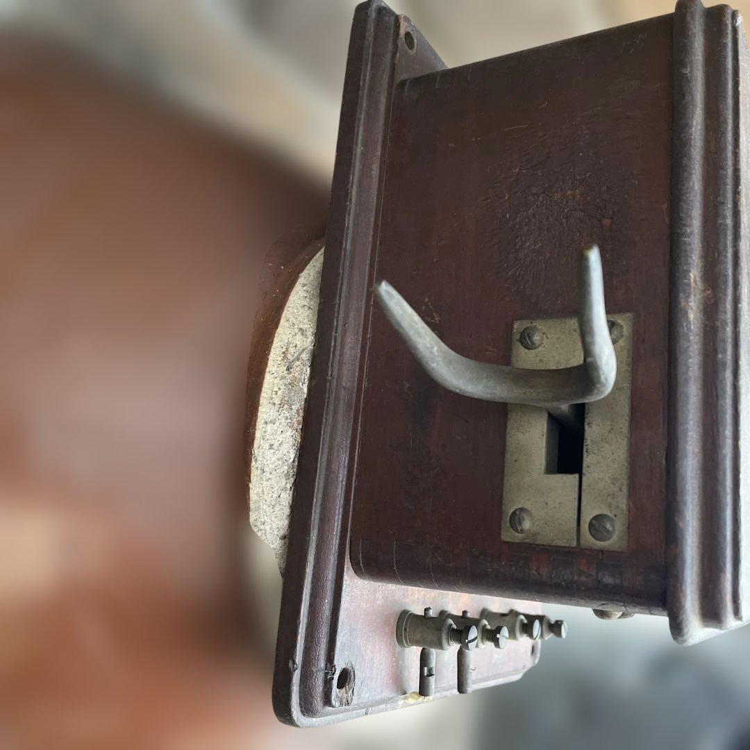 B 国鉄廃品 鉄道廃品 デルビル磁石式壁掛電話機 レトロ壁掛け電話機