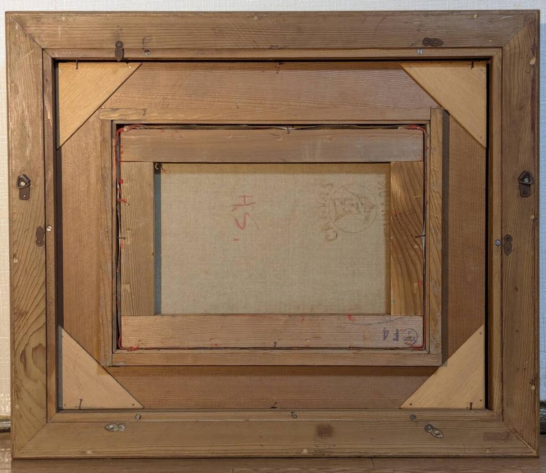 【真作】絵画　油彩4号　情熱の赤に咲く花束　力強いマチエールの一枚　Y101