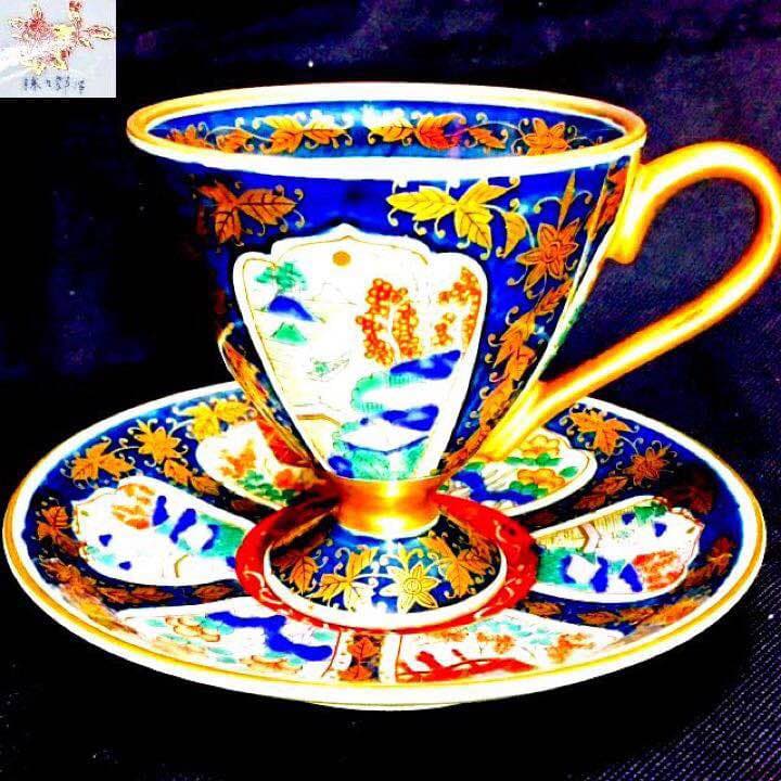 2024 九谷焼 色絵金彩 花文 大皿 飾皿 直径約36㎝ 在銘 V 5781C