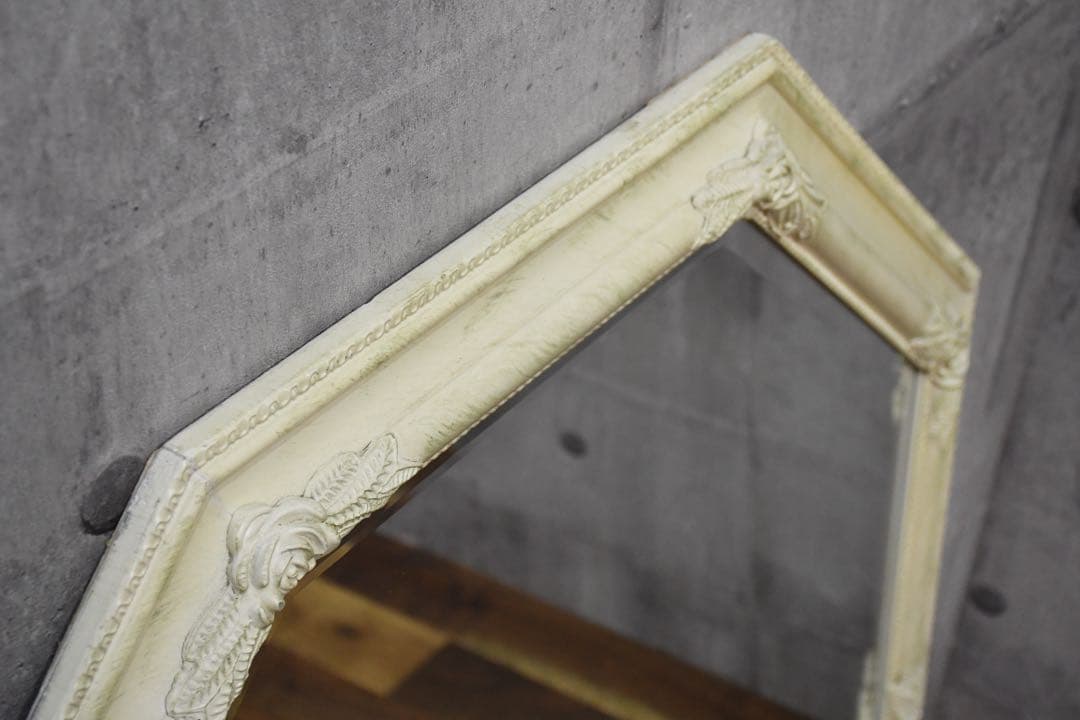 CHC71 シャビーシック オクタゴンミラー レリーフ アンティーク調 八角形