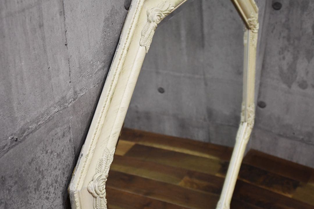 CHC71 シャビーシック オクタゴンミラー レリーフ アンティーク調 八角形