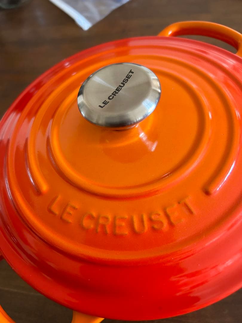 ル・クルーゼ　ココット　20センチ　　　　　シルバーつまみ