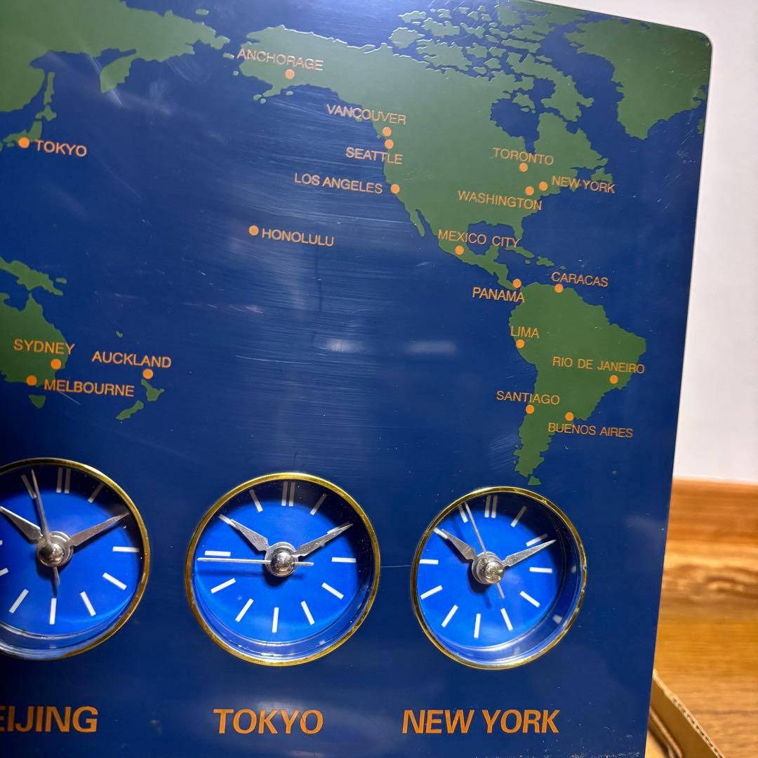WORLDCLOCK　世界　地図時計　ヴィンテージ　世界時計　置き時計