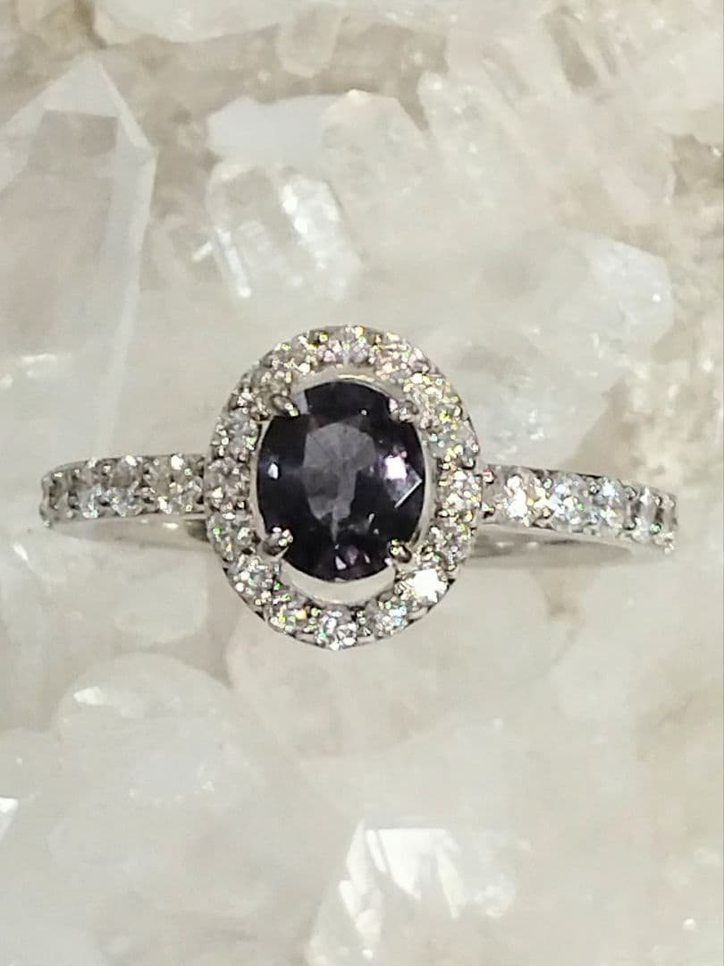 ガーネットチェンジカラーK18WGリング