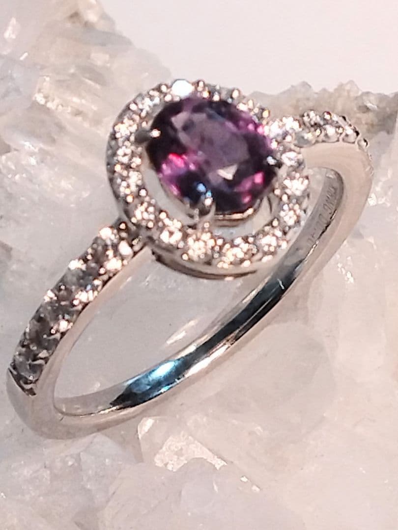 ガーネットチェンジカラーK18WGリング