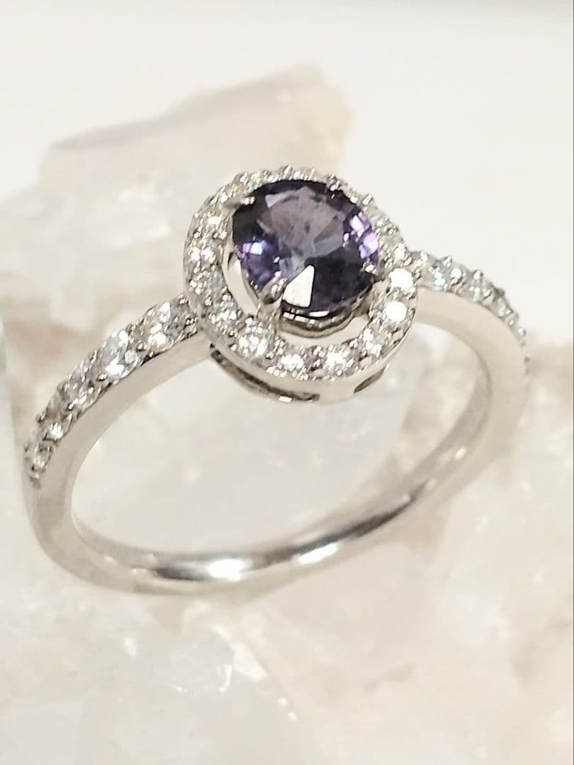 ガーネットチェンジカラーK18WGリング